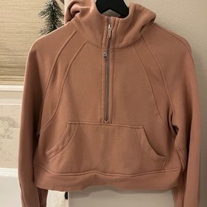 EUC Pink Clay Scuba Oversized Half Zip Hoodie XS/S